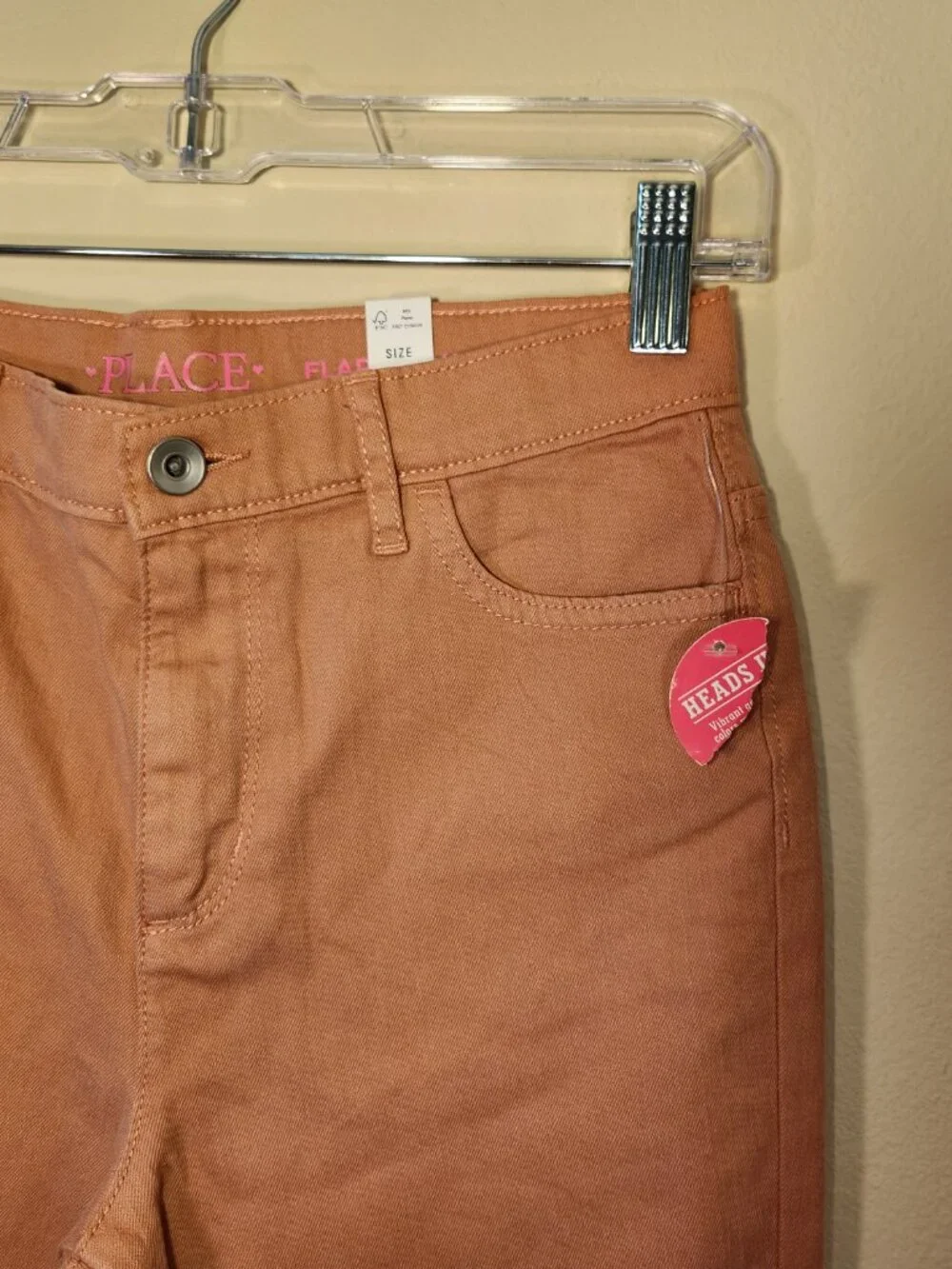 Children's Place Flare Jeans coral colored NWT Size 14